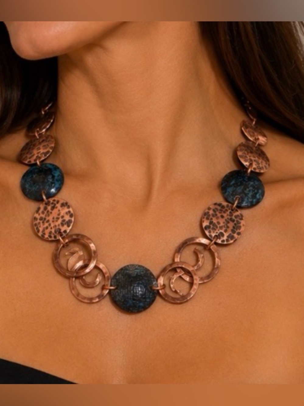 Elegant Copper and Blue Necklace